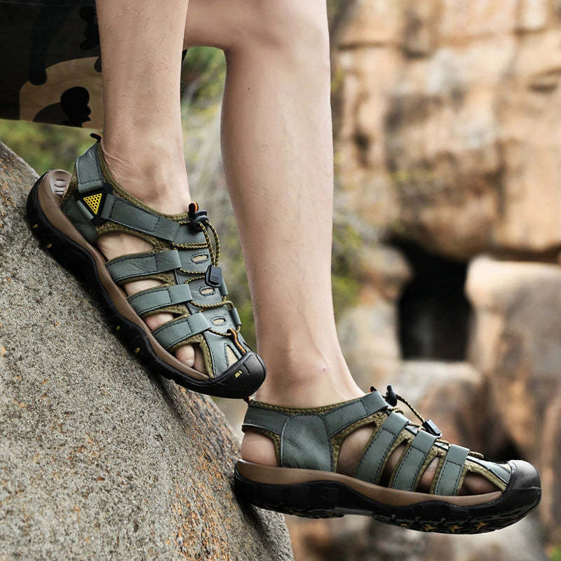 Soft Leather Roman Outdoor Men Sandals-My Soft Slipper