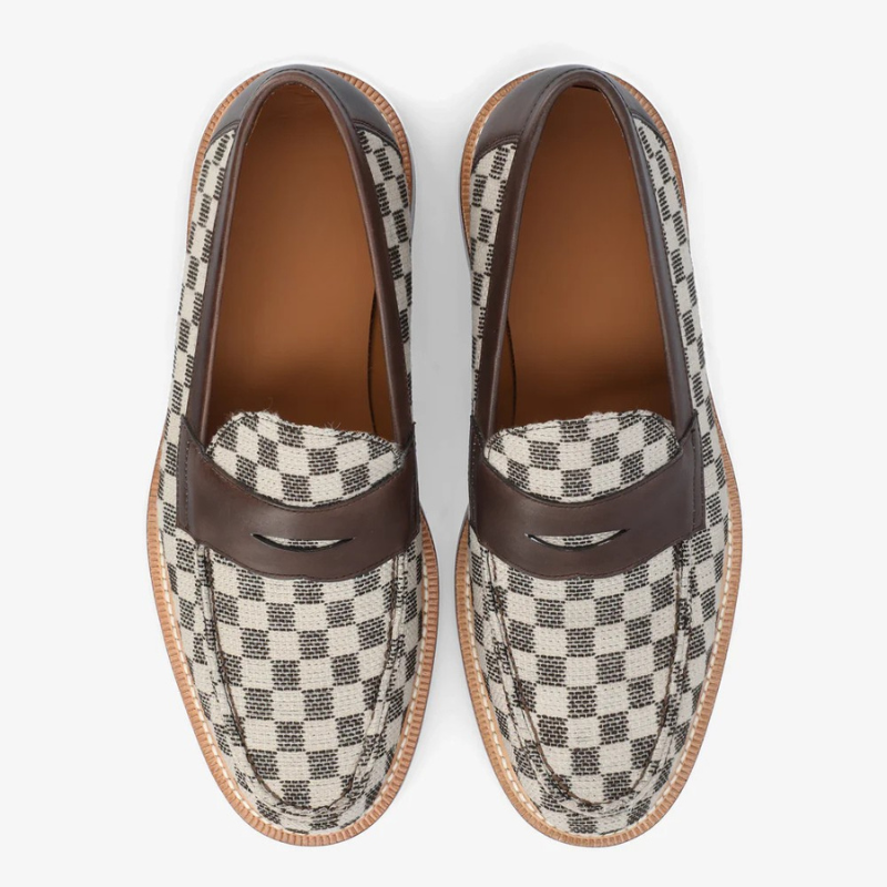 Check Canvas And Leather Blake Stitch Loafer