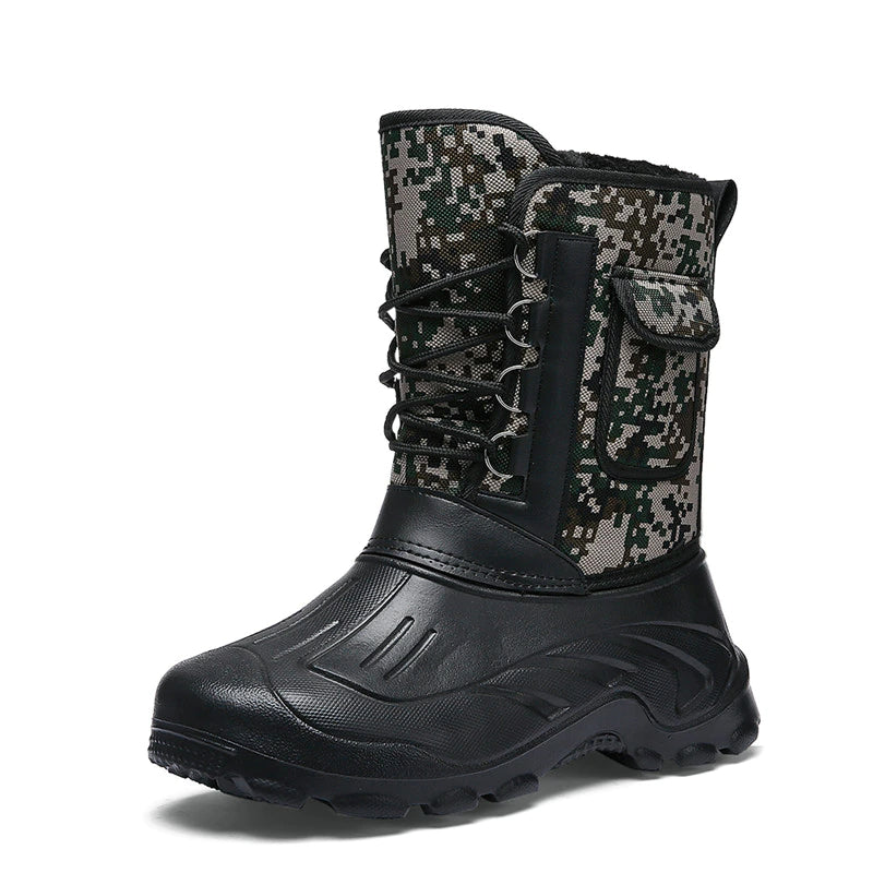 Camouflage Snow Waterproof Men Boots With Fur-My Soft Slipper