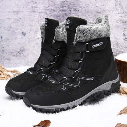 Plush Warm Men Ankle Waterproof Boots-My Soft Slipper