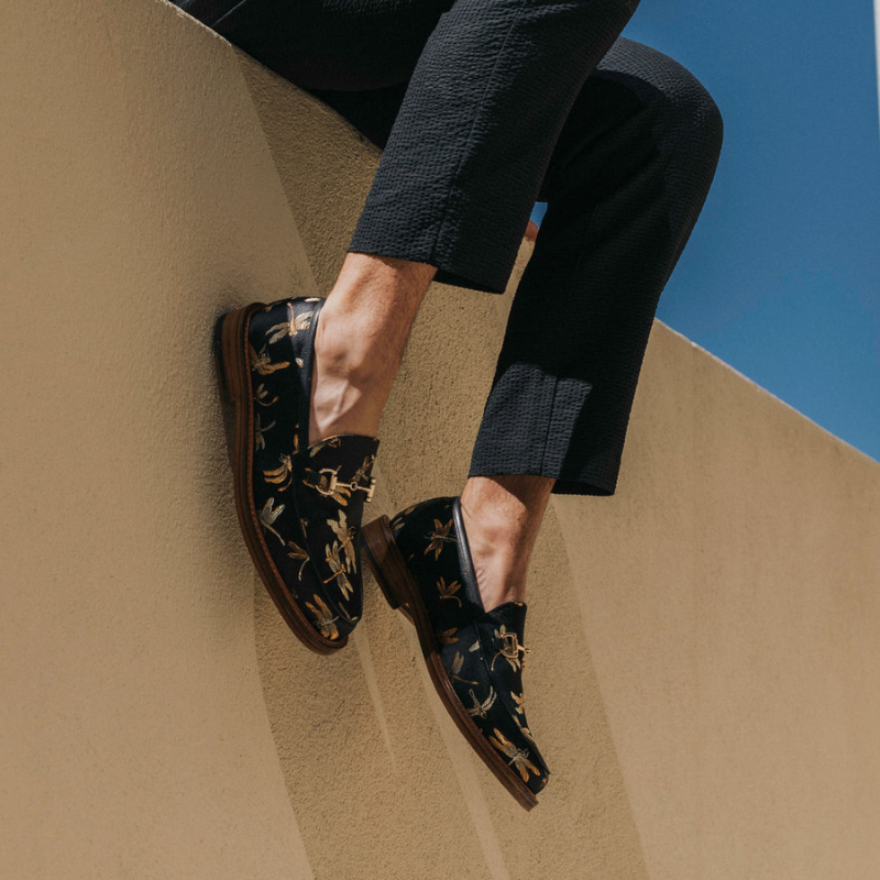 Check Canvas And Leather Blake Stitch Loafer
