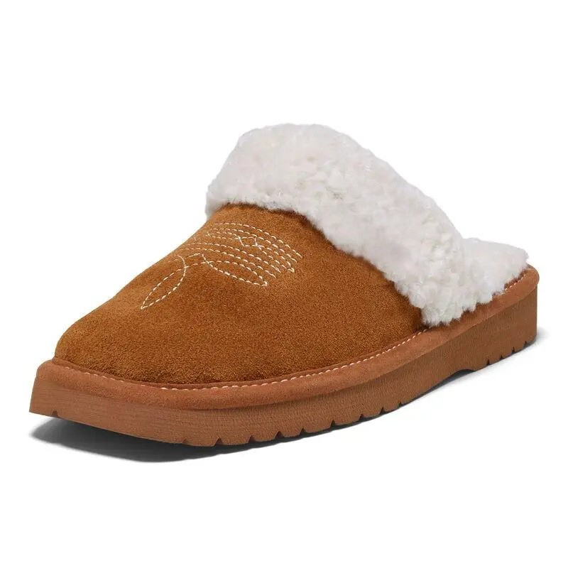 Jackie Square Front Suede Slipper