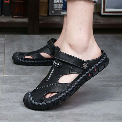Classic Casual Comfortable Leather Men's Sandals-My Soft Slipper