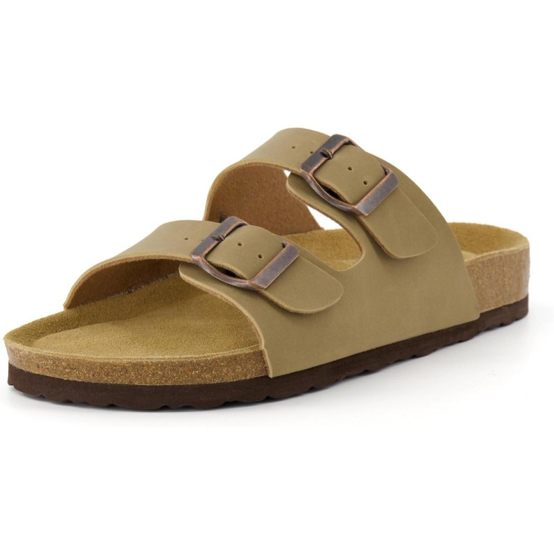 Cork Footbed Adjustable Double-Strap Sandals With EVA Sole-My Soft Slipper