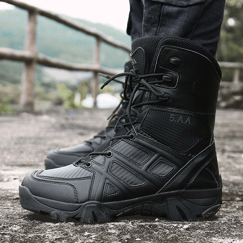 Men Military Tactical Leather Waterproof Boots-My Soft Slipper