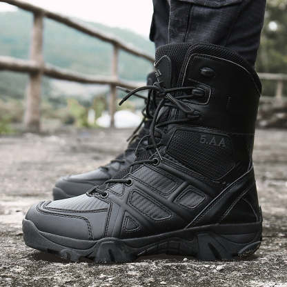 Men Military Tactical Leather Waterproof Boots-My Soft Slipper