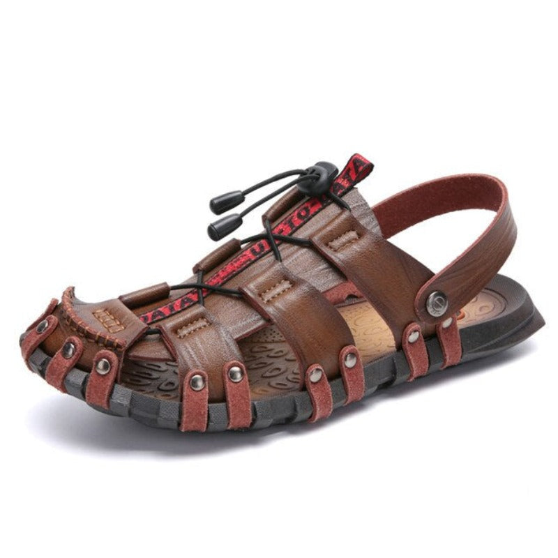 Leather Men Summer Shoes Sandal-My Soft Slipper
