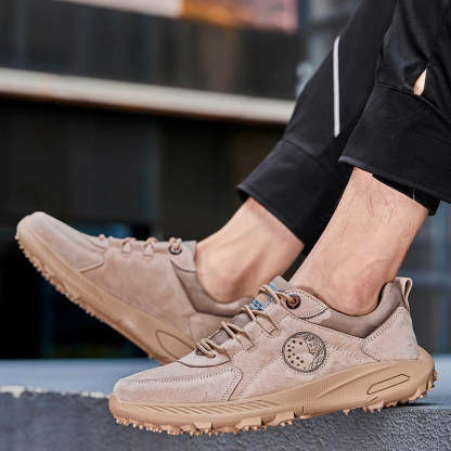 Genuine Leather Men's Casual Outdoor Shoes-My Soft Slipper