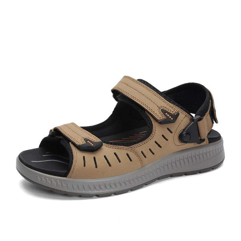 Big Size Summer Genuine Leather Men's Sandals-My Soft Slipper