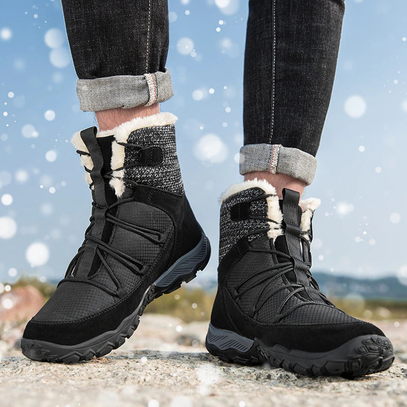 Men Plush Warm Leather Ankle Boots-My Soft Slipper