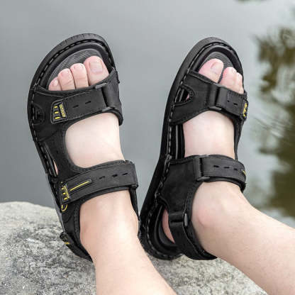 Classic Genuine Leather Men's Sandals-My Soft Slipper