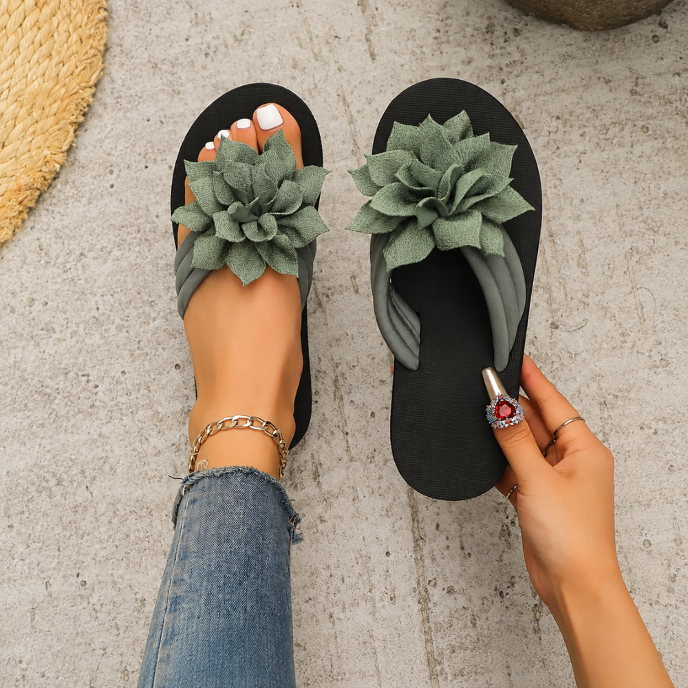 Casual Floral Flip Flops Sandals For Women