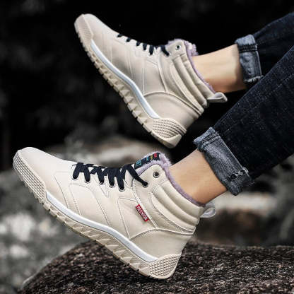 Winter Winter Warm Plush Lace-Up Ankle Boots-My Soft Slipper