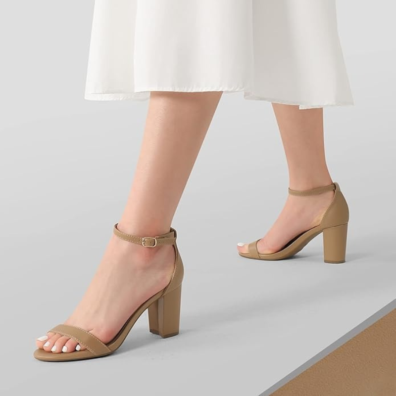 Adjustable Strap Open-Toe Design Block Sandals-My Soft Slipper