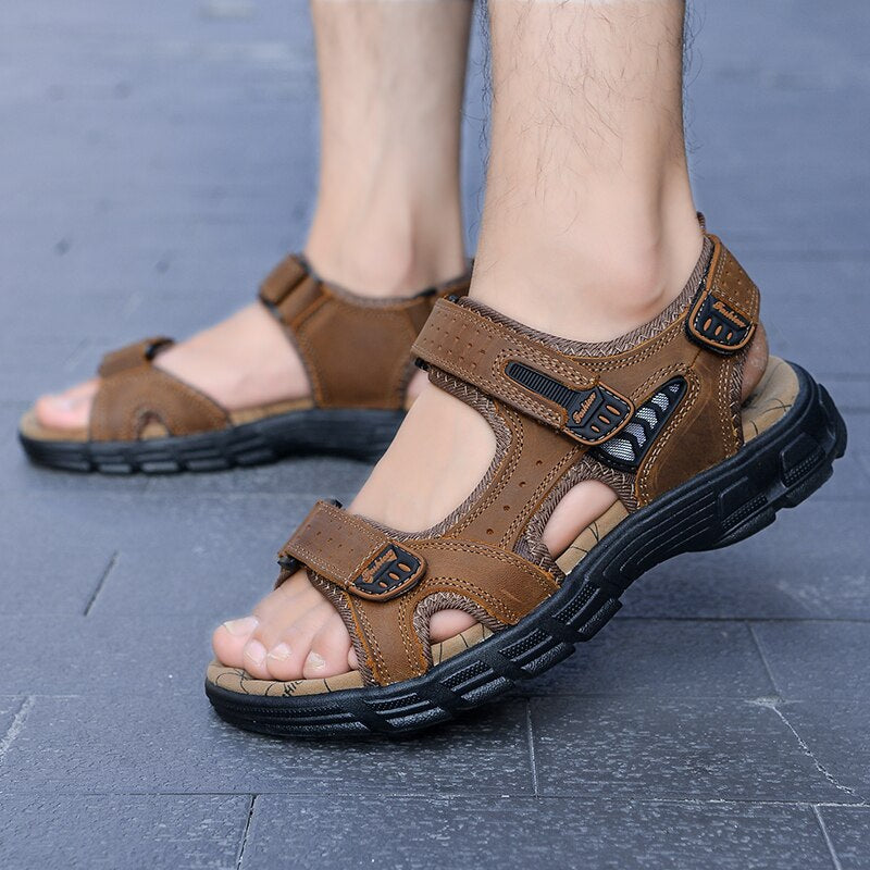 Classics Men's Summer Genuine Leather Sandals-My Soft Slipper