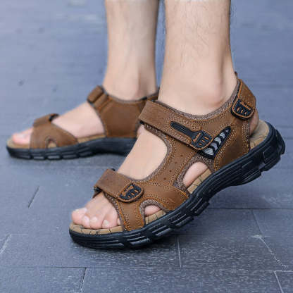 Classics Men's Summer Genuine Leather Sandals-My Soft Slipper