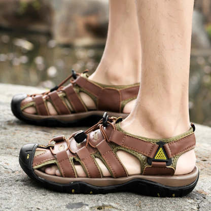 Soft Leather Roman Outdoor Men Sandals-My Soft Slipper