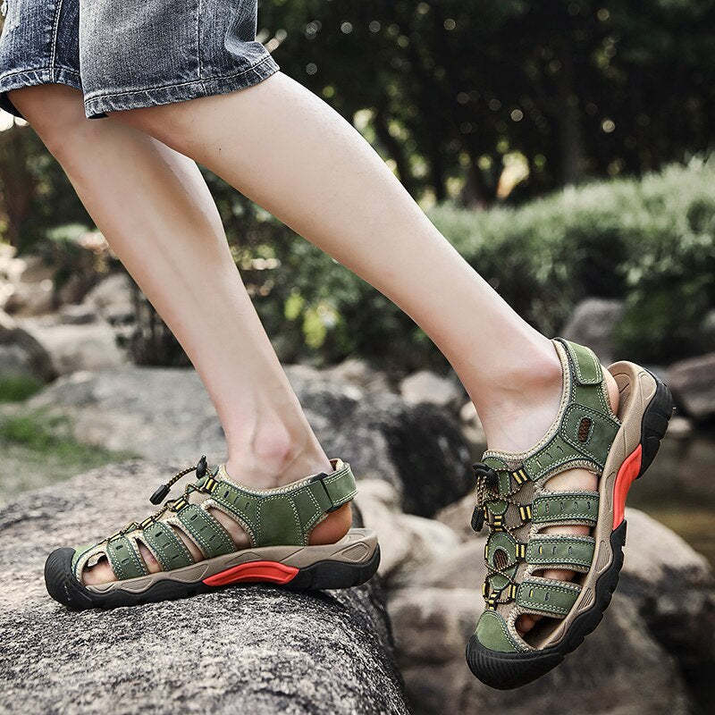 Soft Genuine Outdoor Summer Leather Sandals-My Soft Slipper