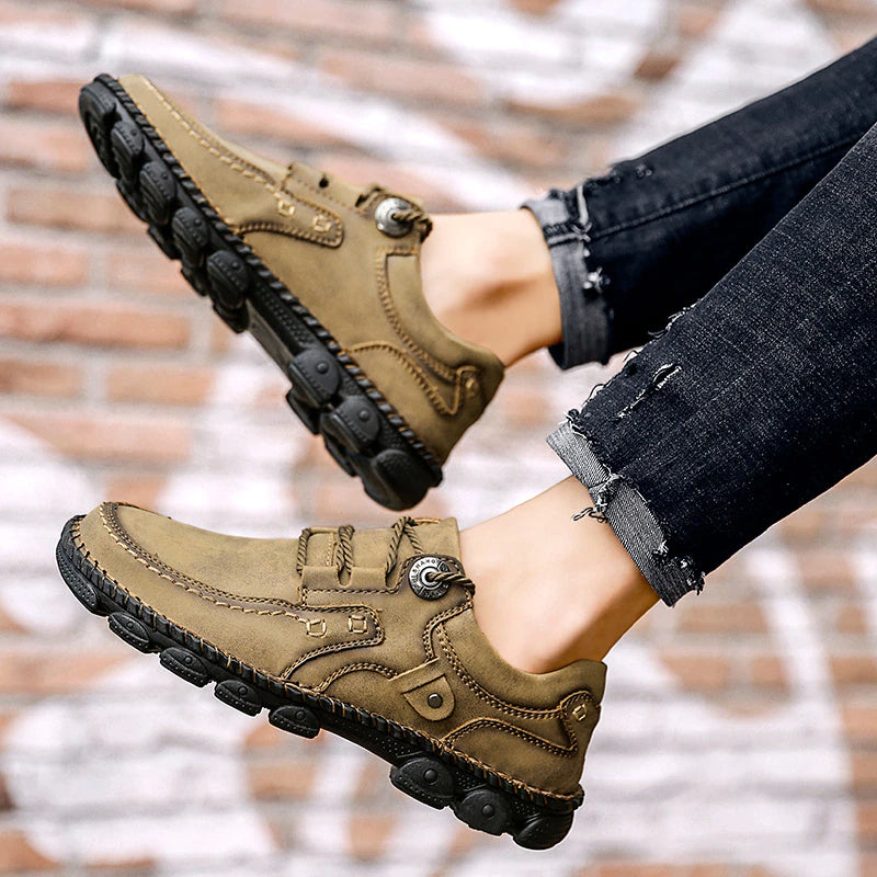 Comfortable Men's Casual Leather Loafers-My Soft Slipper