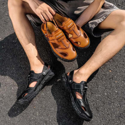 Summer Soft Leather Beach Sandals-My Soft Slipper