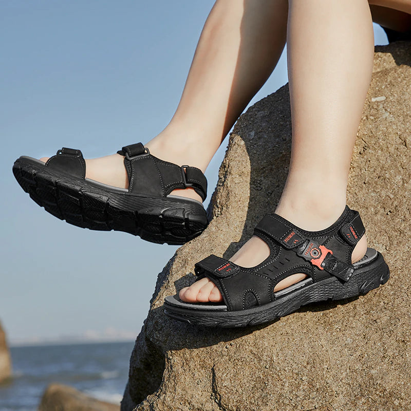 Men's Genuine Leather Summer Sandal-My Soft Slipper