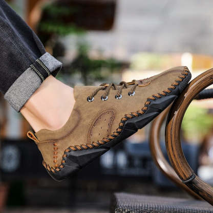 Men's Handmade Soft Leather Casual Shoes-My Soft Slipper
