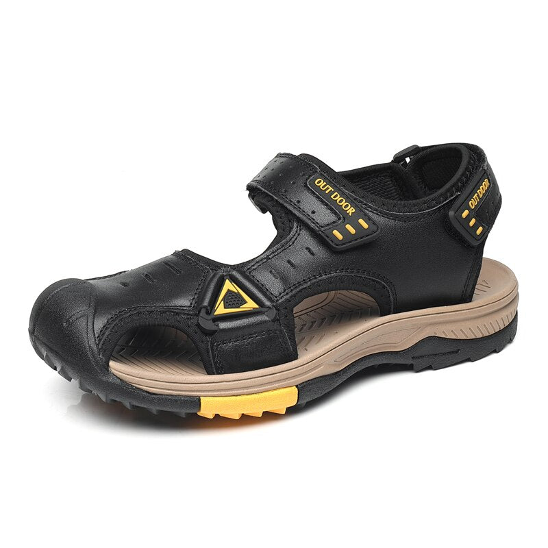 Summer Men Genuine Leather Sandals-My Soft Slipper
