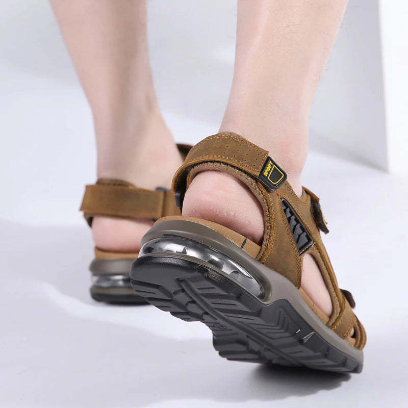 Summer Leather Non-Slip Men's Sandals-My Soft Slipper