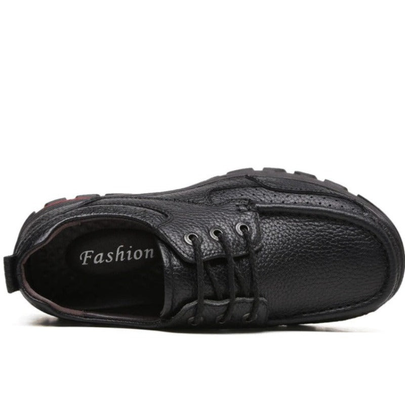 Flat Men Genuine Leather Loafer Shoes-My Soft Slipper