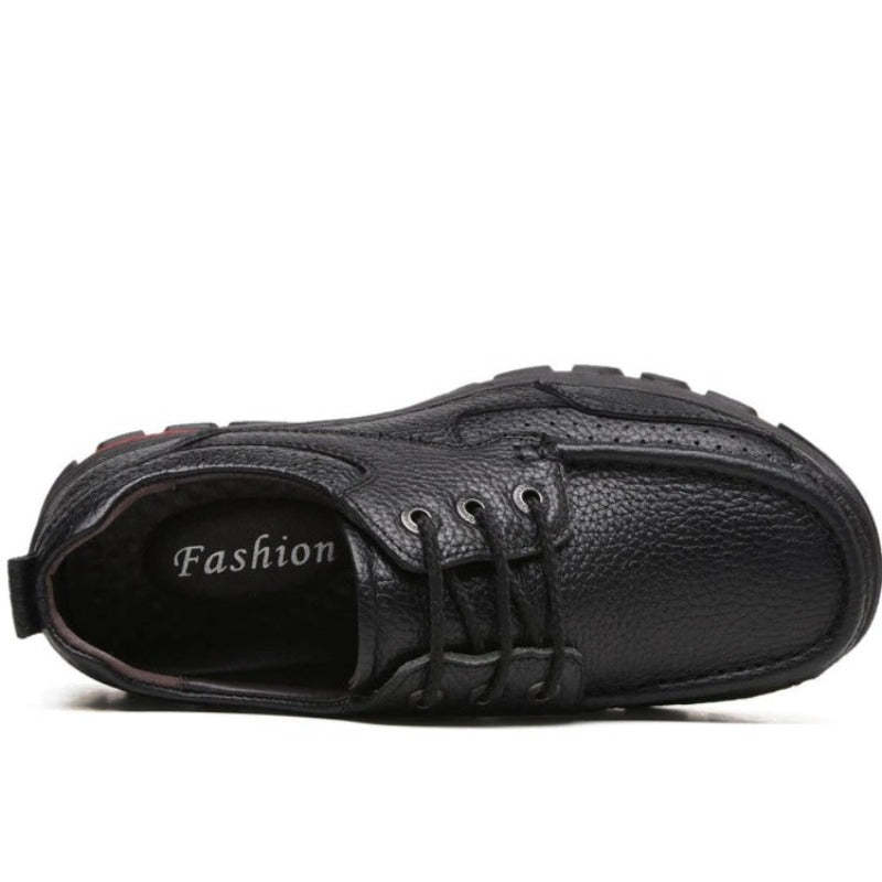 Flat Men Genuine Leather Loafer Shoes-My Soft Slipper