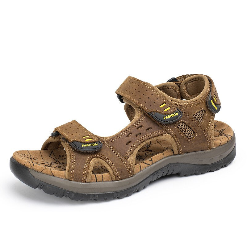 Big Size Genuine Leather Men Sandals-My Soft Slipper