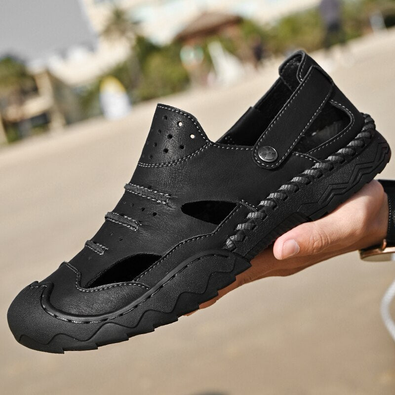 Outdoor Genuine Leather Beach Sandals-My Soft Slipper