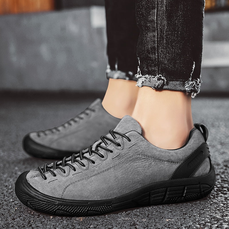 Men's Leather Outdoor Non-Slip Sneakers-My Soft Slipper
