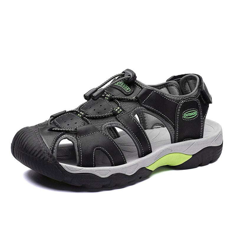 Big Size Men Genuine Leather Sandals-My Soft Slipper