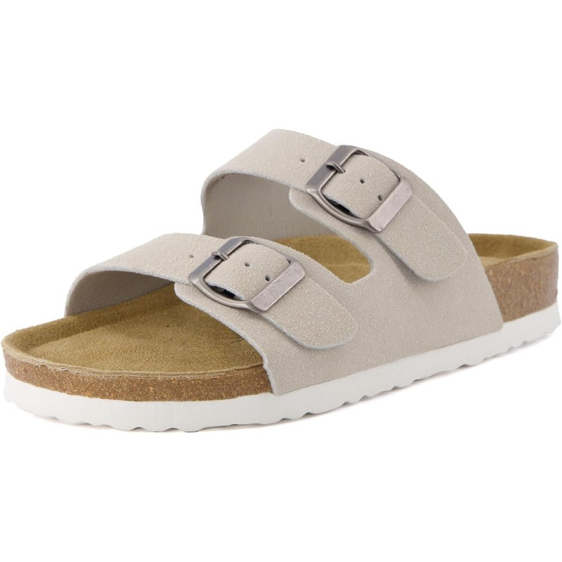 Double Strap Adjustable Cork Footbed Sandals With EVA Sole-My Soft Slipper
