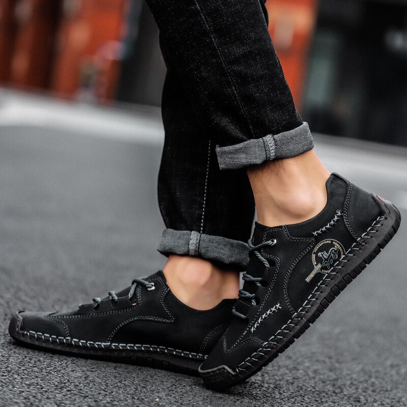 Handmade Men's Casual Leather Shoes-My Soft Slipper