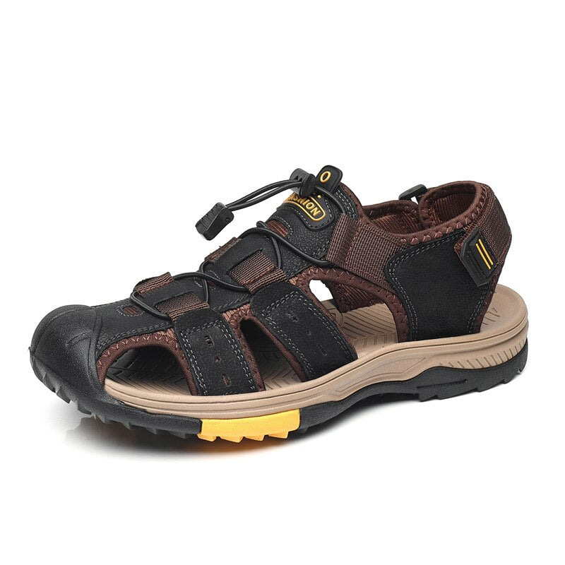 Summer Men Genuine Leather Sandals-My Soft Slipper