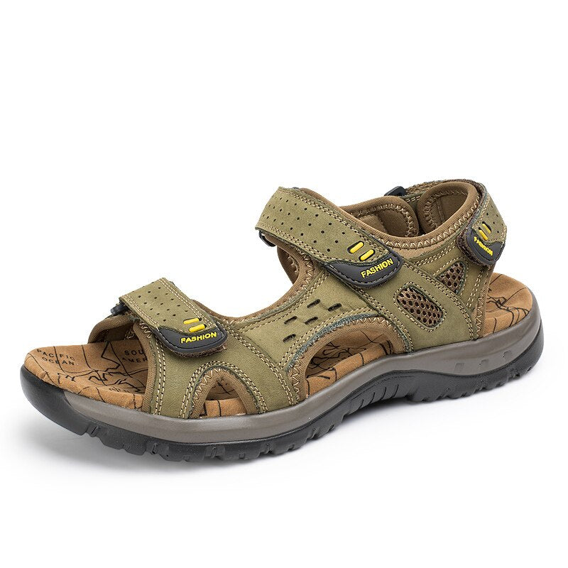 Big Size Genuine Leather Men Sandals-My Soft Slipper