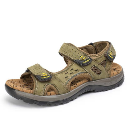 Big Size Genuine Leather Men Sandals-My Soft Slipper