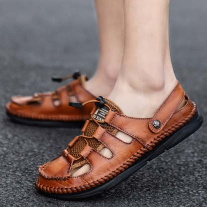 Leather Men's Classic Sandals-My Soft Slipper