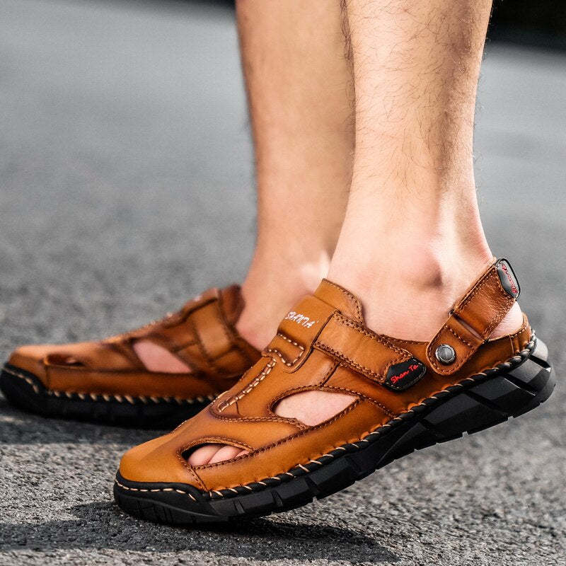 Summer Soft Leather Beach Sandals-My Soft Slipper