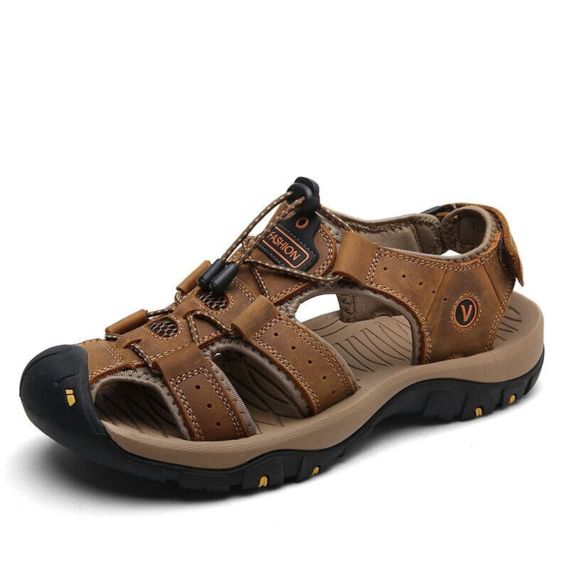 Genuine Leather Fashion Sandals-My Soft Slipper