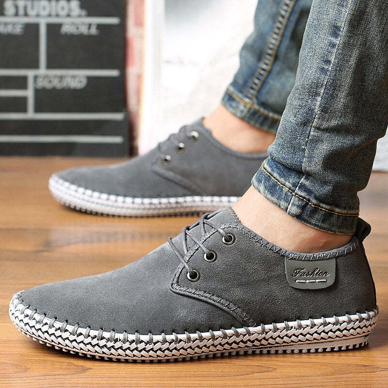 Breathable Outdoor Flat Leather Walking Shoes-My Soft Slipper