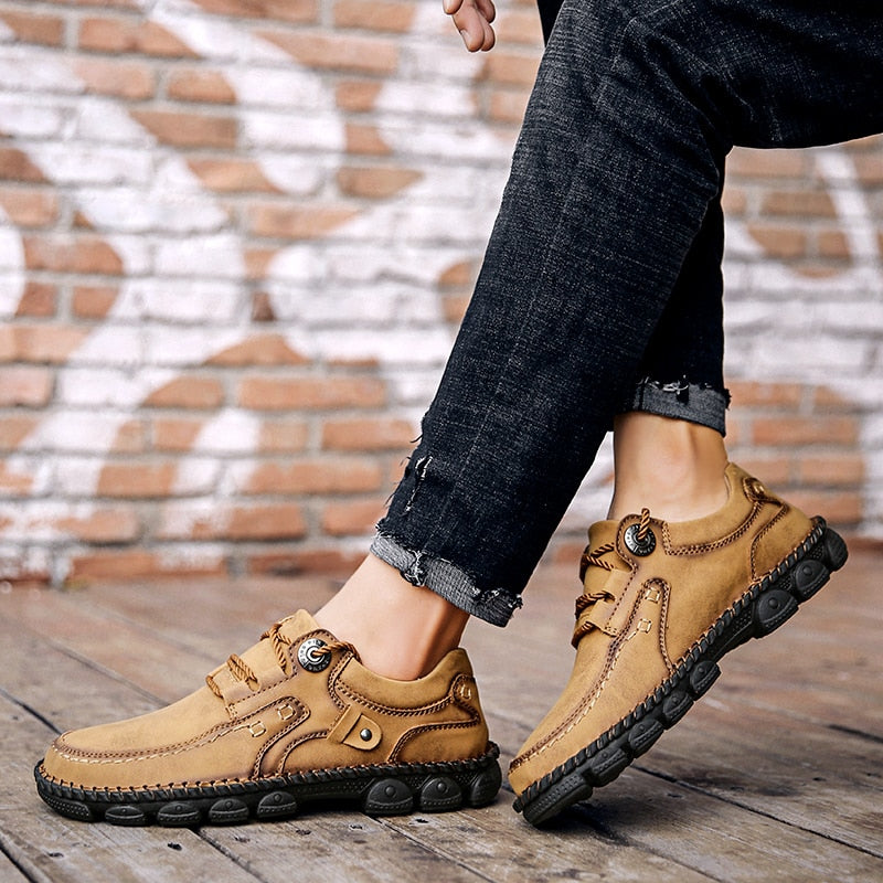 Comfortable Men's Casual Leather Loafers-My Soft Slipper