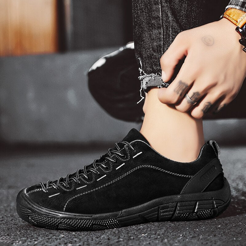 Men's Leather Outdoor Non-Slip Sneakers-My Soft Slipper