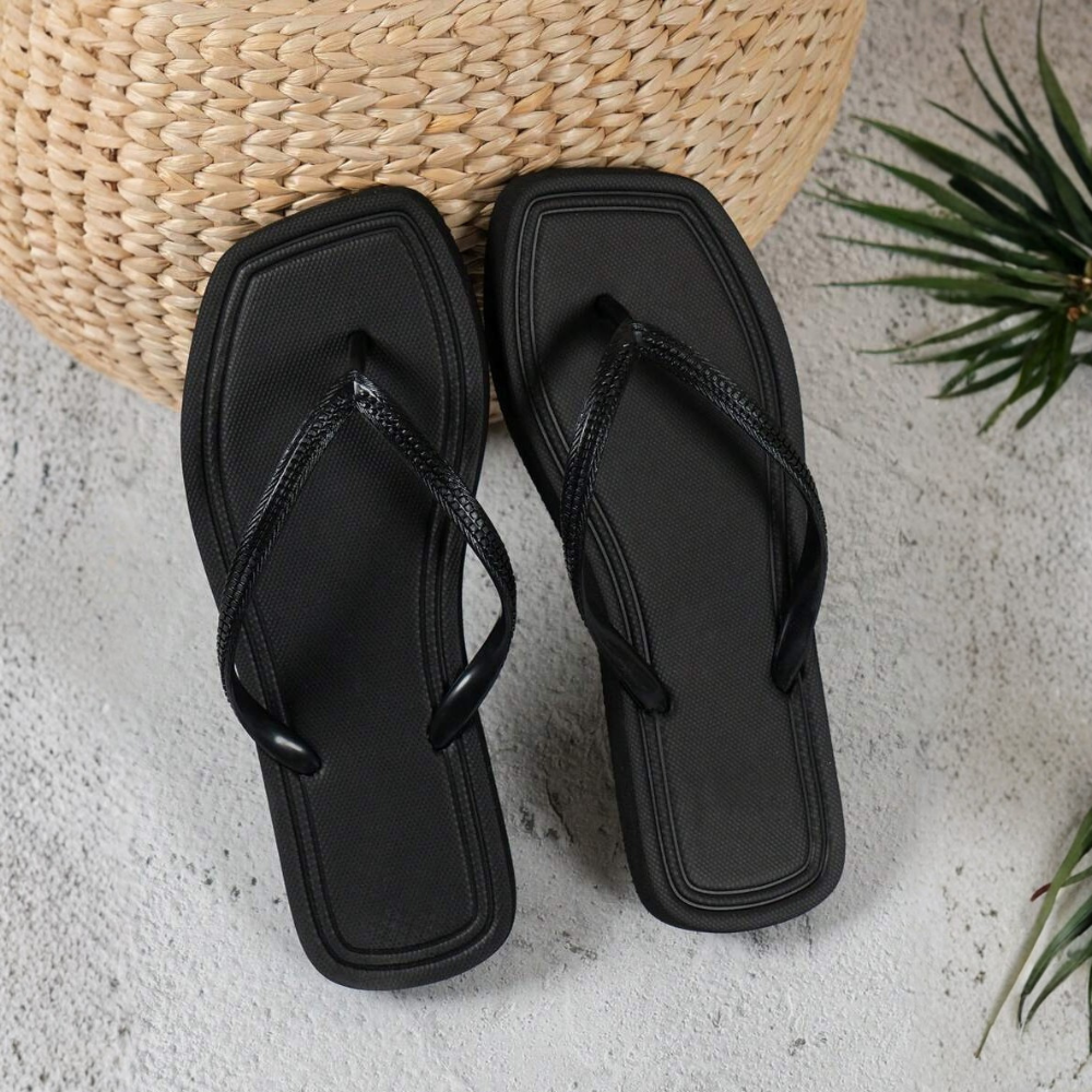 Square Style Casual Slip On Flip Flops For Women