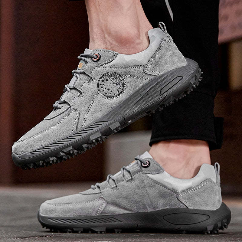 Genuine Leather Men's Casual Outdoor Shoes-My Soft Slipper