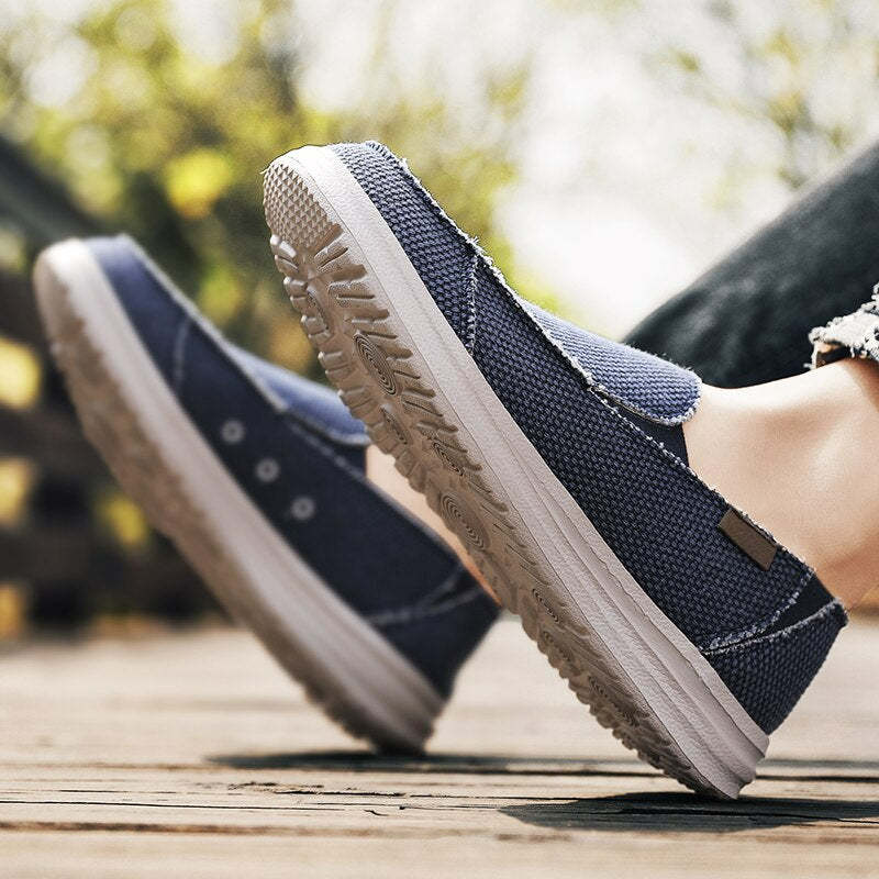Summer Denim Canvas Men Breathable Casual Shoes-My Soft Slipper