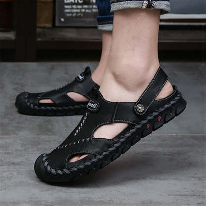 Classic Casual Comfortable Leather Men's Sandals-My Soft Slipper