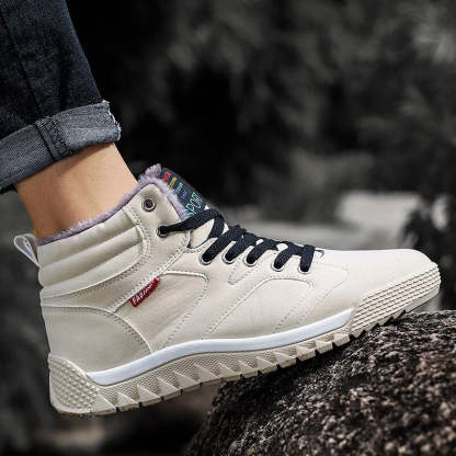 Winter Winter Warm Plush Lace-Up Ankle Boots-My Soft Slipper